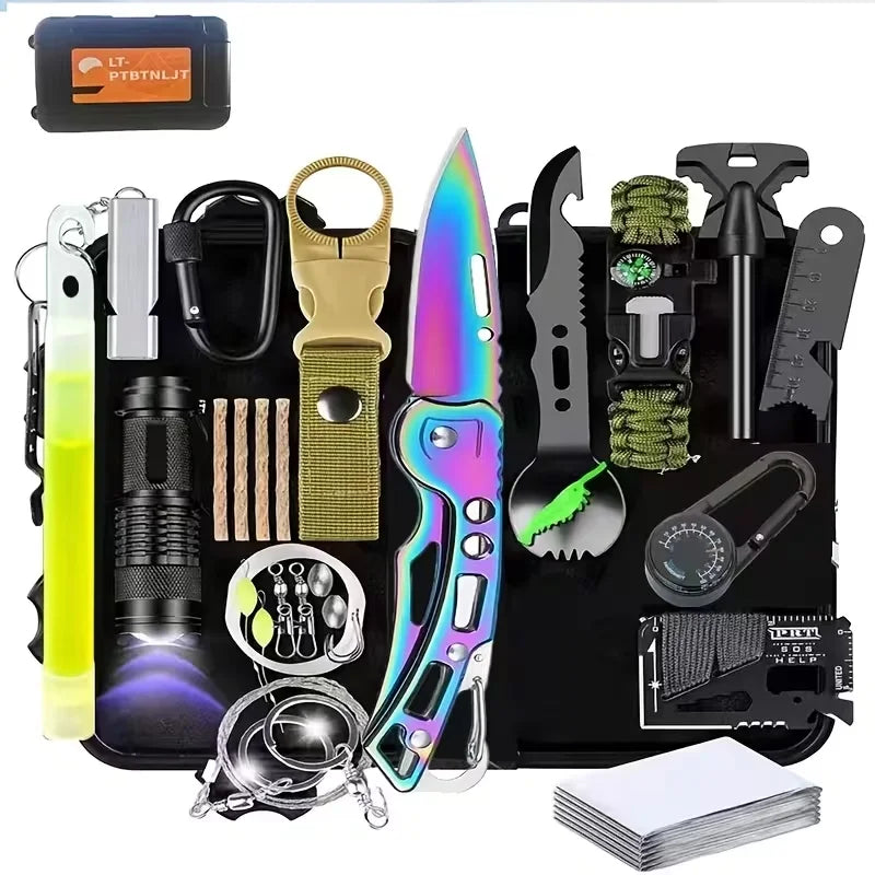 28-in-1 Survival Gear Set Tactical Tools Outdoor Camping Hunting Fishing Essential Kit - great gift for hikers and campers - Macgyverzoutpost