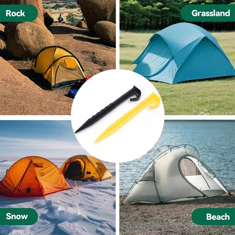 Outdoor Camping Tent Nails Sand Ground Triangular Stake Awning Camping Tools Plastic Tent Pegs Nail Accessories 20/10pcs - Macgyverzoutpost