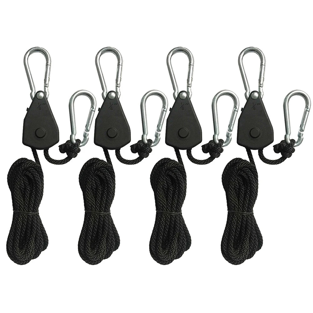 1-16pcs 2m Camping Tent Rope Tensioners Lanyard Hanging Awning Tensioners Ratchet Hanger Pulley Lifting Pulley Hook