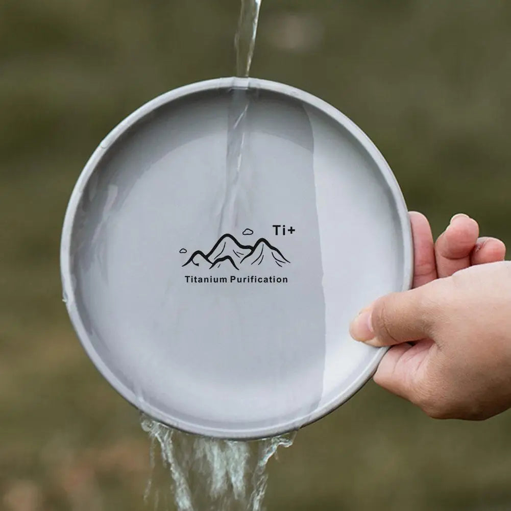 Camping Ultra Lightweight Titanium Camping Plate | Stackable Outdoor Dining Tableware | For Backpacking Hiking Picnic Barbecue - Macgyverzoutpost