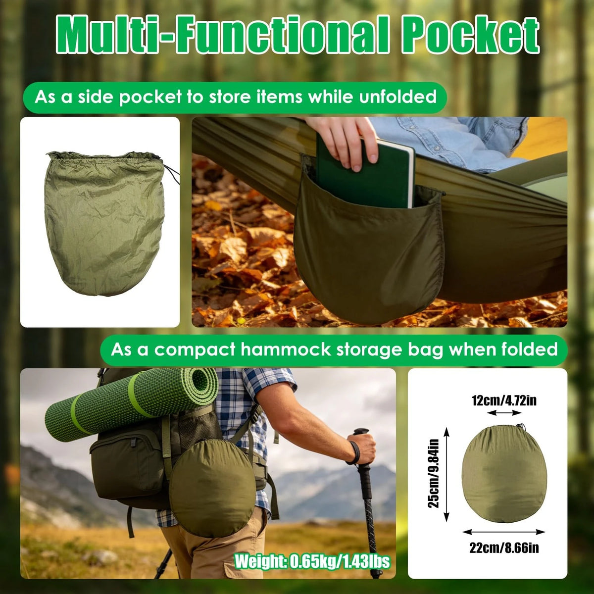 Fully Automatic Quick-Open Mosquito Net Hammock, Outdoor Single-Double Nylon Cloth Camping Support Rod