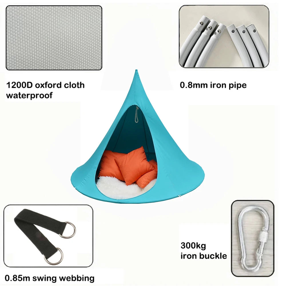 Hanging Chair Hammock, Portable Butterfly Shaped Swing Hanging Chair, 1200D Oxford Fabric Waterproof Casual Hanging Swing For Indoor Bedroom Living Room Decor, Outdoor Patio Garden Camping