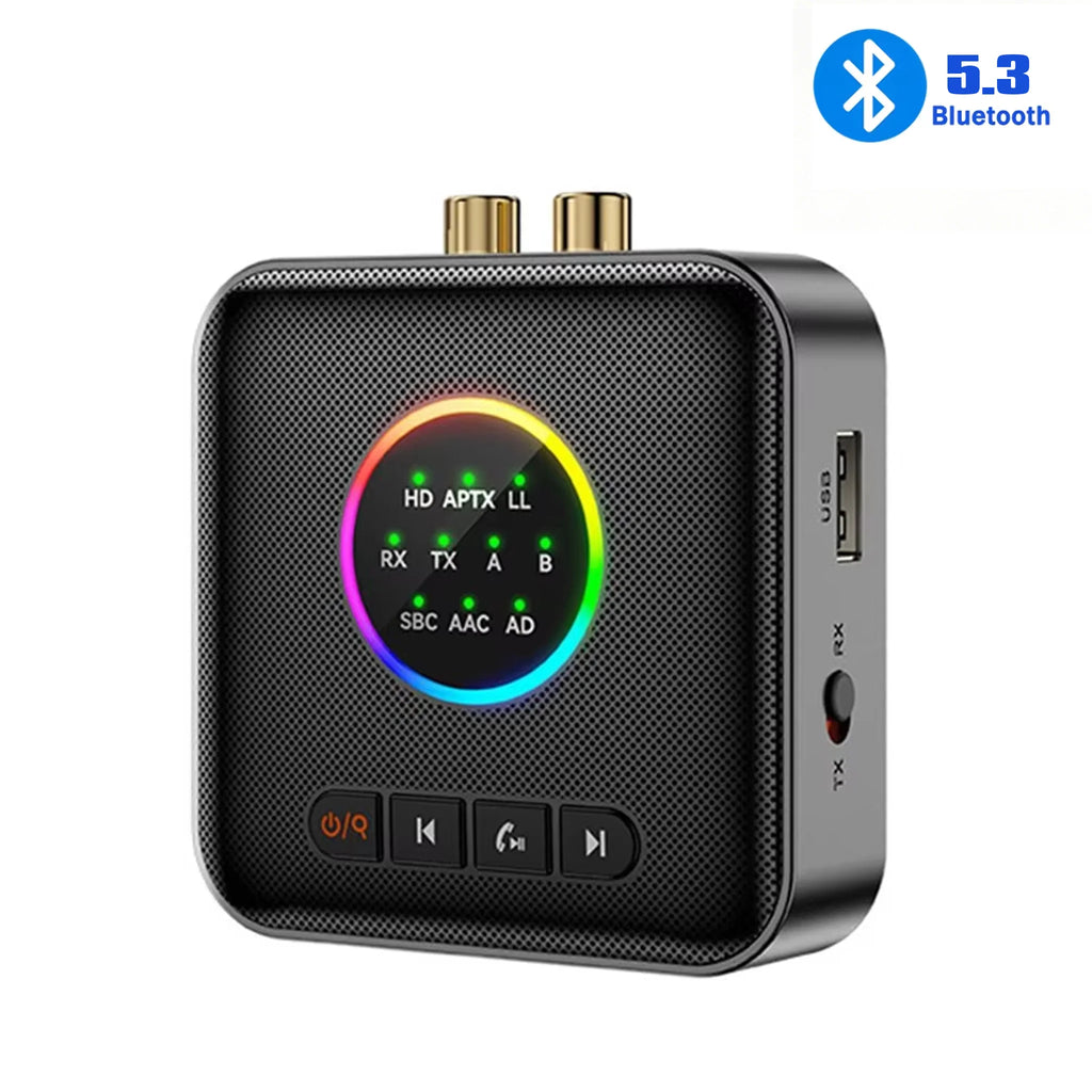 Bluetooth 6.0 Transmitter Receiver FM Modulator Transmitter 3.5MM AUX RCA Stereo Music LED Display Wireless Adapter With Mic