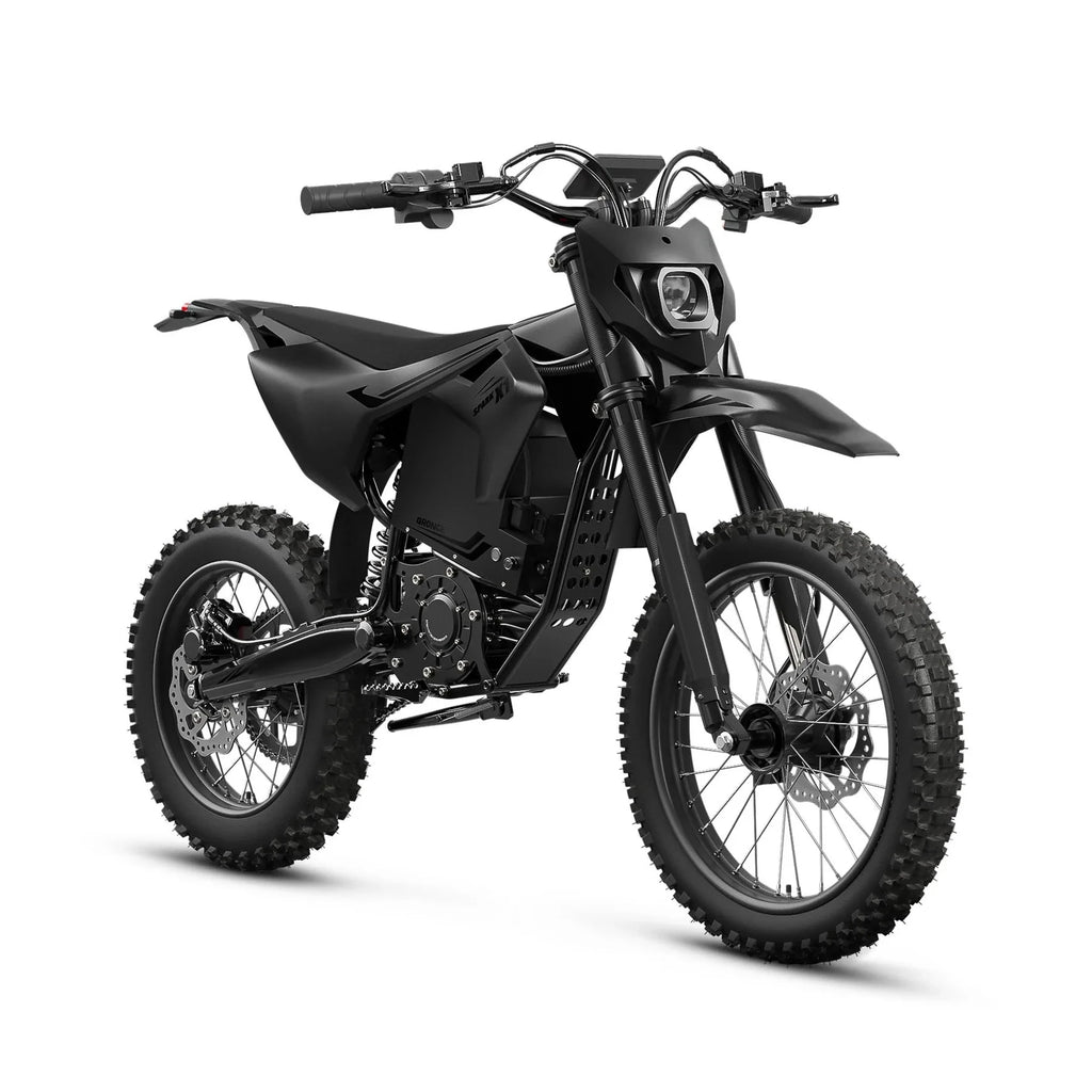 QRONGE X1 Spark L Electric Dirt Bike, 4500W Peak Electric Bicycle, 60V 28.8Ah Up to 50MPH & 60 Miles Electric Motorcycle, Full Suspension 17"/14" Off-Road Tires, 1-Year Warranty, Macgyverzoutpost