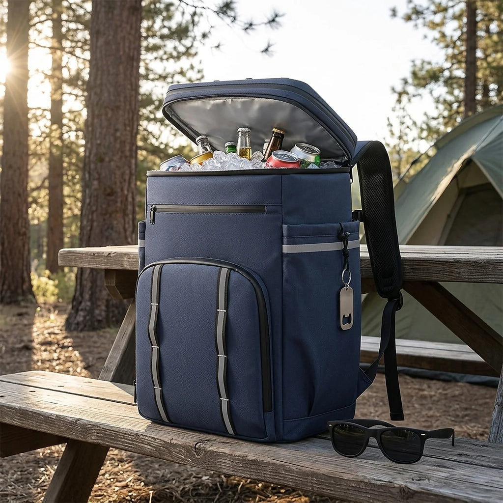 Zoyiancy Blue Large Soft Cooler Bag Holds 45 Cans, 41L Insulated Cooler Backpack, Water-Resistant Lunch Backpack for Travel, Outdoor Camping, Hiking & Picnics