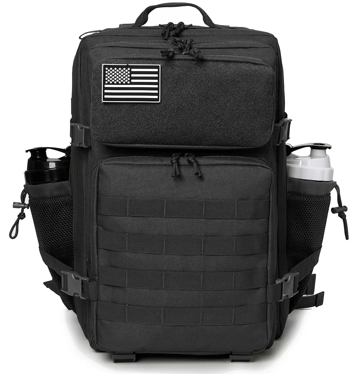 Men 45L Molle Tactical Rucksack, Outdoor Hiking Survival Backpack, EDC Gym Hunting Bag With Water Bottle Holder - Macgyverzoutpost