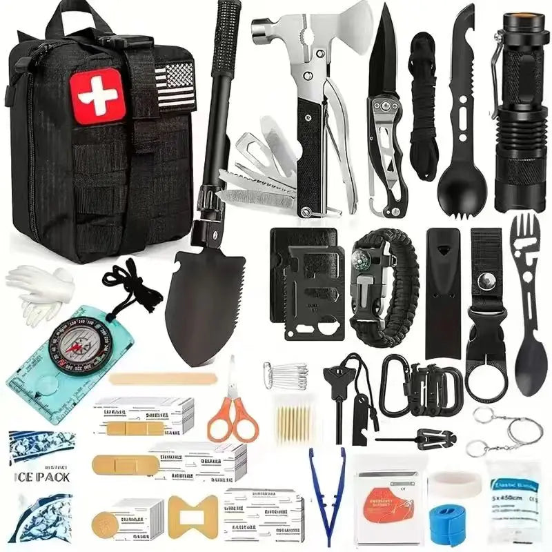 258-Pieces Emergency Kit Portable Family Travel Tactical Hiking EVA Material Camping Essential Backpack - Macgyverzoutpost