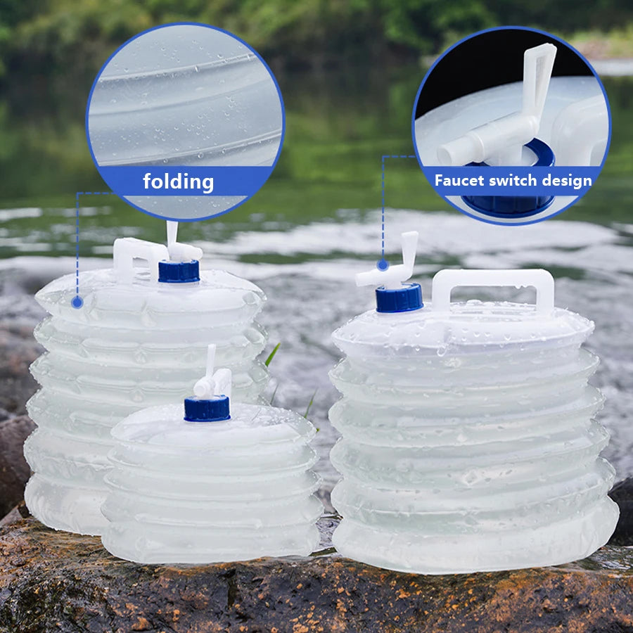 Portable 5/10L /15L Outdoor Foldable Collapsible Drinking Car Water Bag Carrier Container