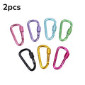 2pcs Outdoor Aluminum Alloy Carabiner Hanging 6th Key Chain Backpack Buckle D-type Wind Rope Buckle with Lock Camping Gear - Macgyverzoutpost