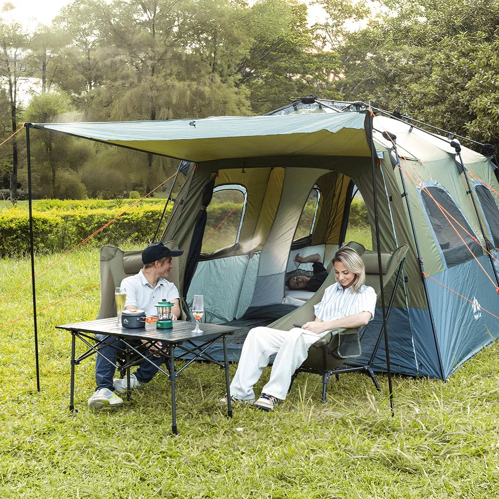 Night Cat 8 Persons Camping Tent: Large Waterproof Instant Cabin Hot Tent with Canopy and Stove Jack for Family Glamping Camping Hiking Picnic - Macgyverzoutpost