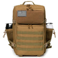 Men 45L Molle Tactical Rucksack, Outdoor Hiking Survival Backpack, EDC Gym Hunting Bag With Water Bottle Holder - Macgyverzoutpost