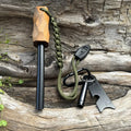 New Outdoor Fire Starting Magnesium Rods Stone Fire Starter Survival Belt with Leather Rope Strong Scraper for Camping Hiking