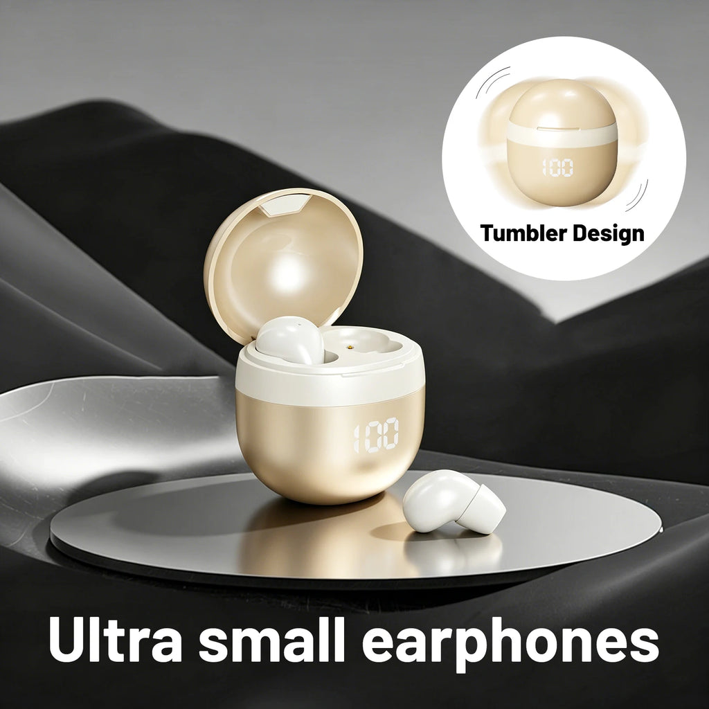 Small Wireless Bluetooth Headphones, Side Sleeping Not Pressing Ear And Sports Invisible In Ear Noise Cancelling, Low Latency, Long Battery Life HiFi Bass 6D Sound Effect Sleep Earbuds For Android IOS