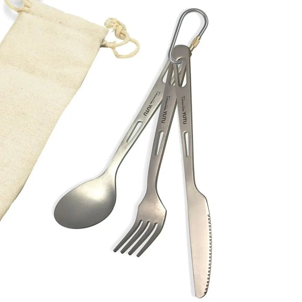 Portable Outdoor Dinnerware Sets Ultralight Travelling Knife Fork Spoon Chopstick Titanium Tableware Flatware Set Camping - Macgyverzoutpost