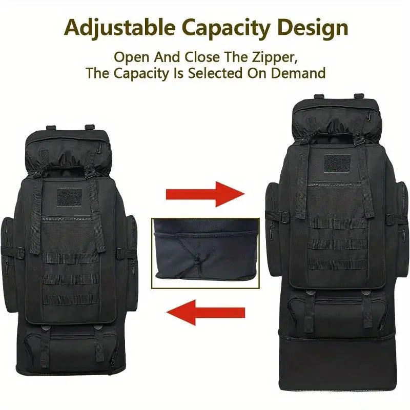 1pc 90L Hiking Daypack Backpack Expandable Waterproof Rucksack Camping Outdoor Sport Traveling Large Capacity - Macgyverzoutpost