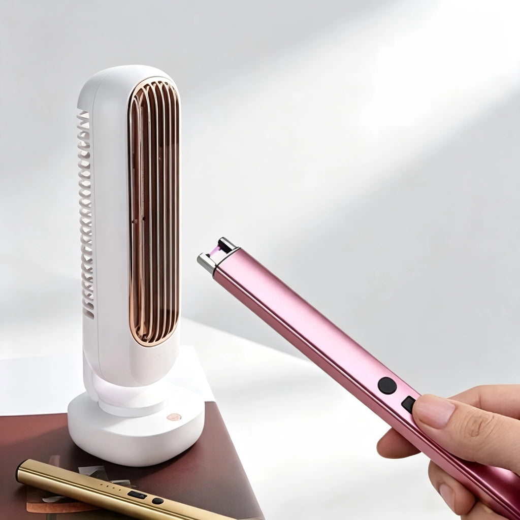 1Pc Rechargeable Candle Lighter, Dual Arc Pulse Igniter Wind Resistant, Visual Power Display, Kitchen Aroma Candle Daily Use, Random Color