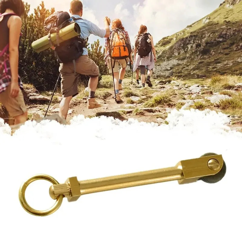 Portable Outdoor Brass Fire Starter, Mini Pulley Flint Holder, Fire Stick Starter, Field Fire Starter. Wilderness Survival Tools
