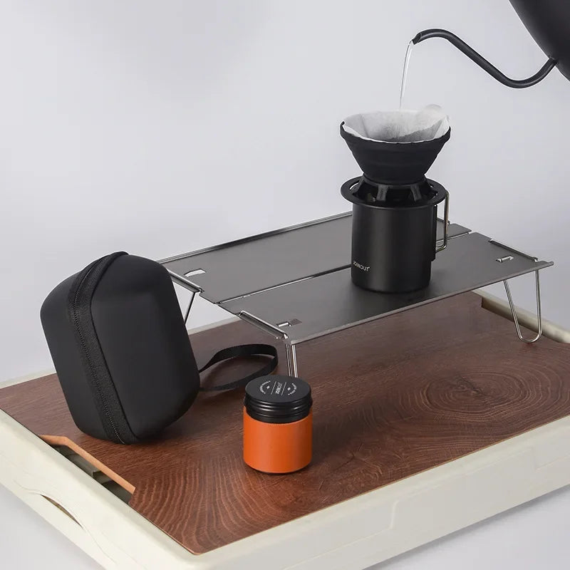 Travelling Hand Brewed Coffee Set,Outdoor Car Carrying Camping Portable Silicone Filter Mug,Entry Level Coffee Utensils