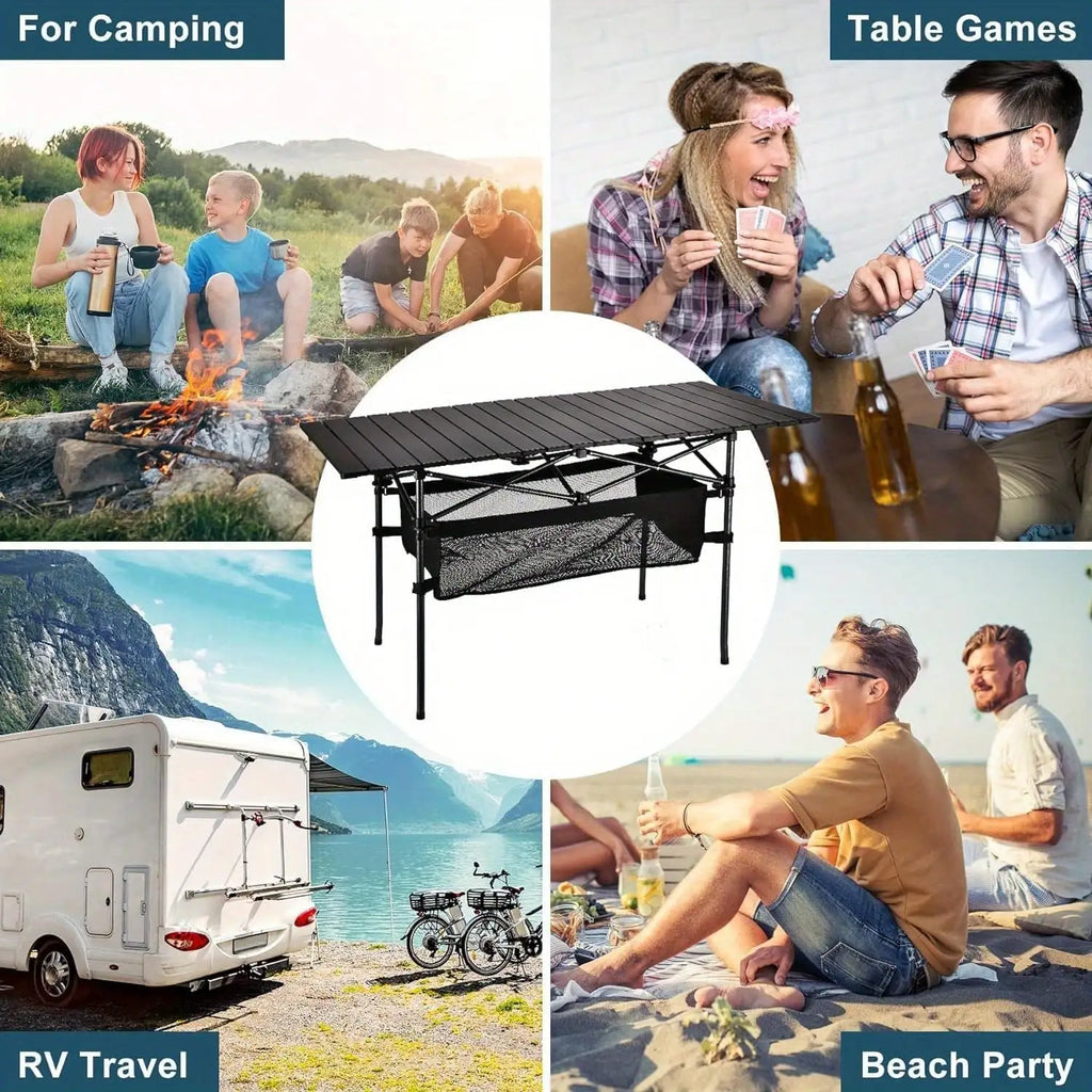 Aoran Outdoor Folding Portable Picnic And Camping Table, Aluminum Roll-Up Table With Easy-To-Carry Bags, Suitable For Indoor And Outdoor Use, Macgyverzoutpost