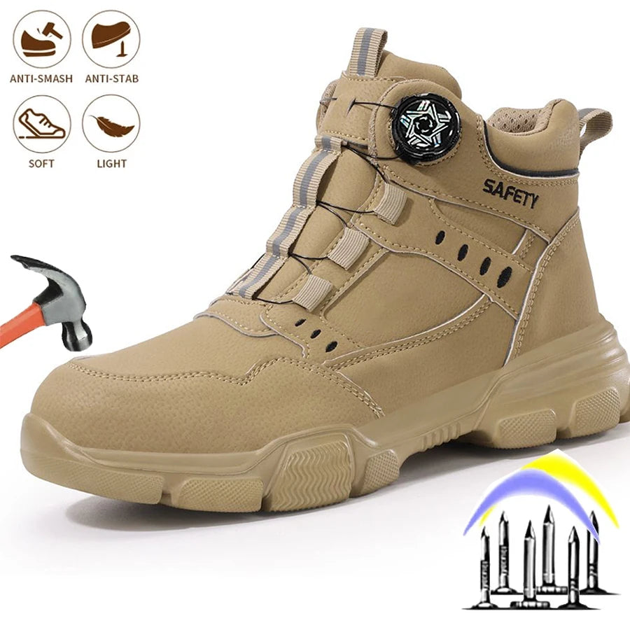 All Season Industrial Safety Shoes for Men Women Steel Toe Sneakers with Impact Resistant Steel Toe Cap Lightweight Comfortable Design for Construction Work, Wear Resistant Durable