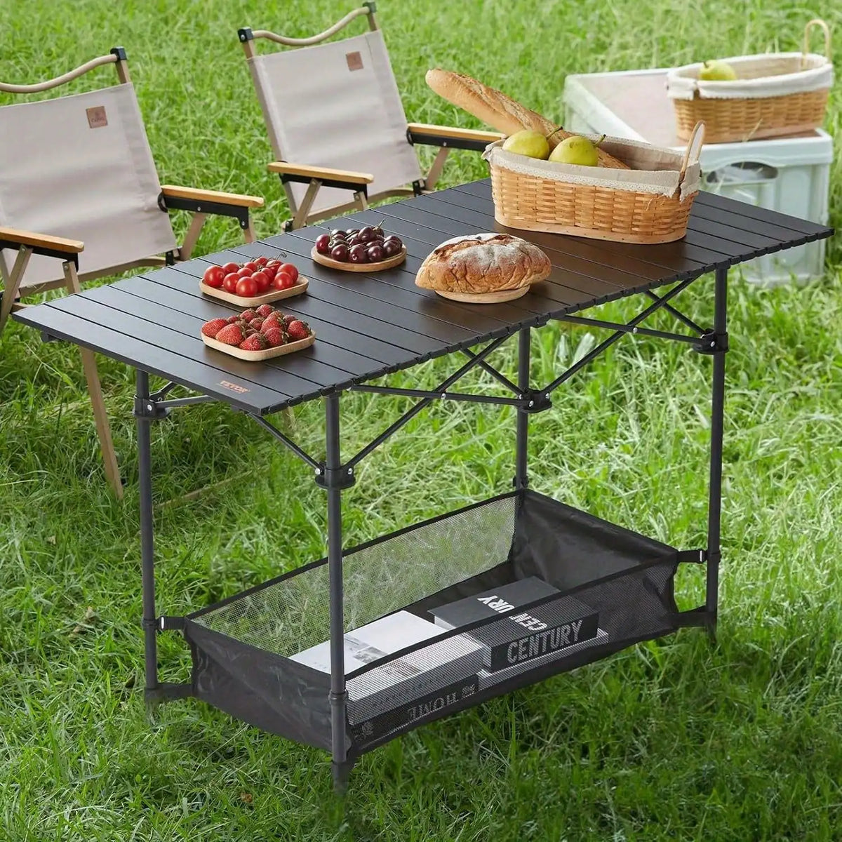 Aoran Outdoor Folding Portable Picnic And Camping Table, Aluminum Roll-Up Table With Easy-To-Carry Bags, Suitable For Indoor And Outdoor Use, Macgyverzoutpost
