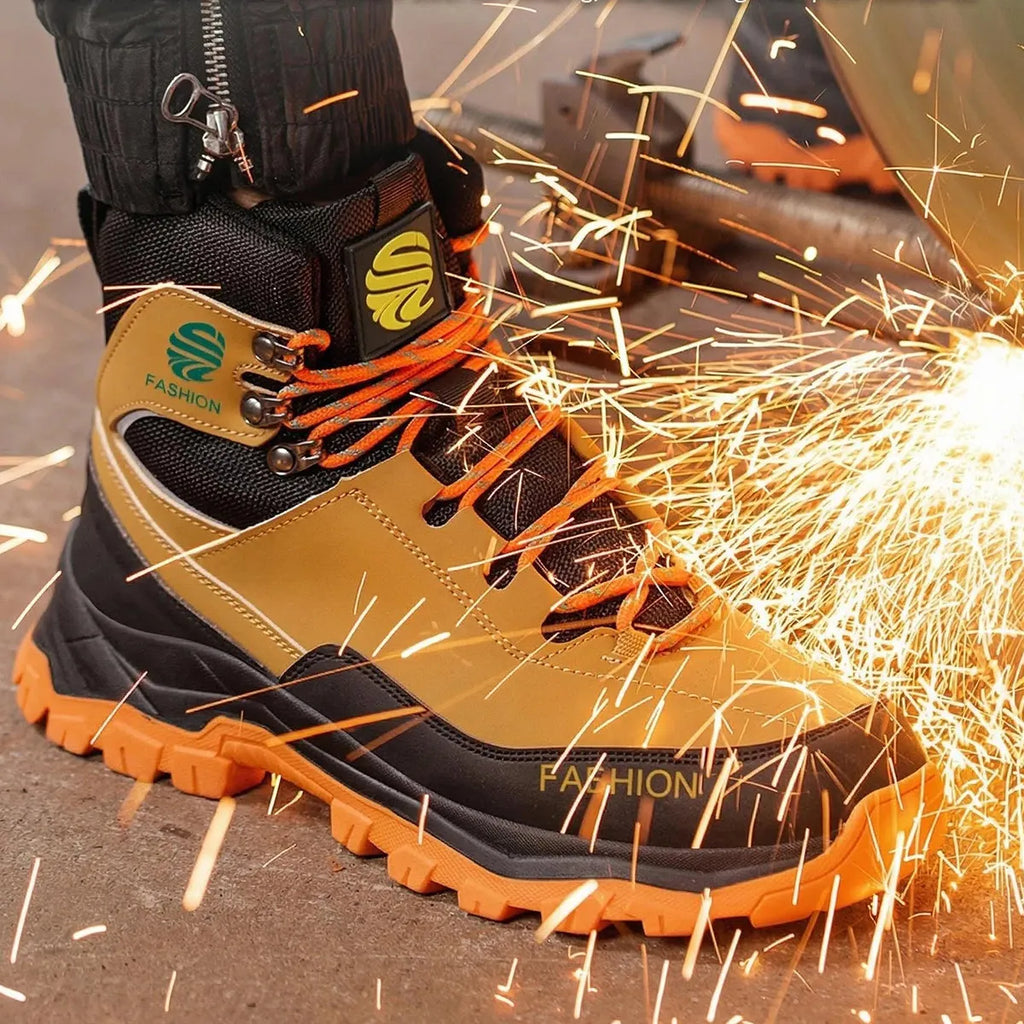 All Season Industrial Safety Shoes for Men Women Steel Toe Sneakers with Impact Resistant Steel Toe Cap Lightweight Comfortable Design for Construction Work Wear Resistant Durable for Daily Labor Full Sizes