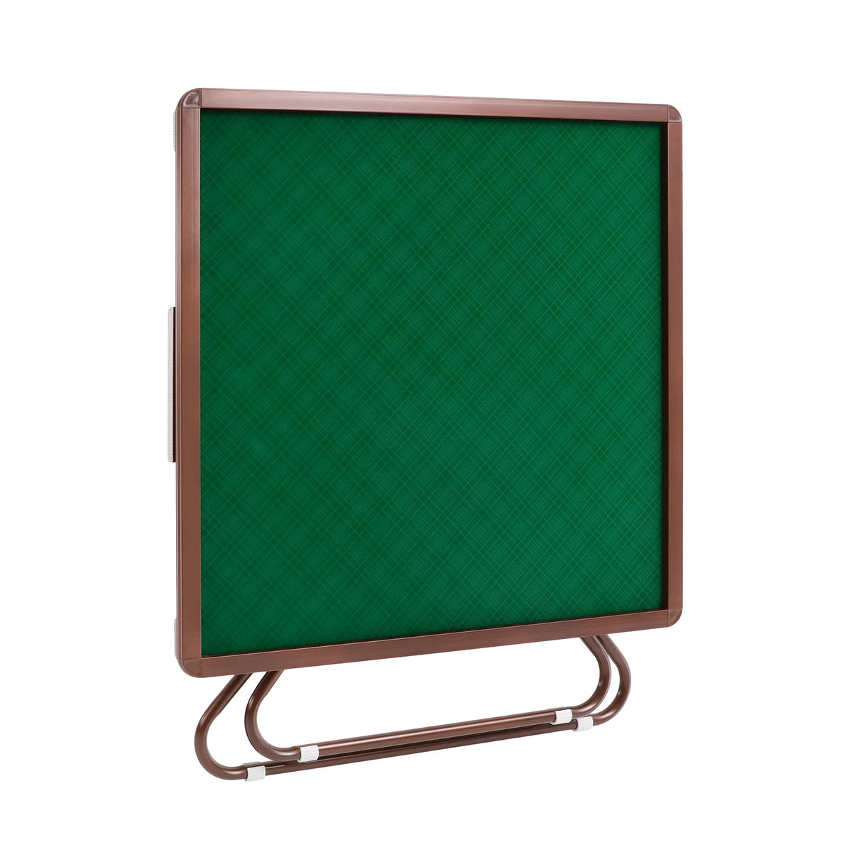 Foldable Square Mahjong Table Wood Board Velvet Desktop Q195 Plastic Steel Frame 150KG Load Noise Reduction Anti-slip Table Leg Rounded Safe Corners Built-in 4 Cup Holders & 4 Hidden Storage Drawers Raised Anti-slip Edge Port