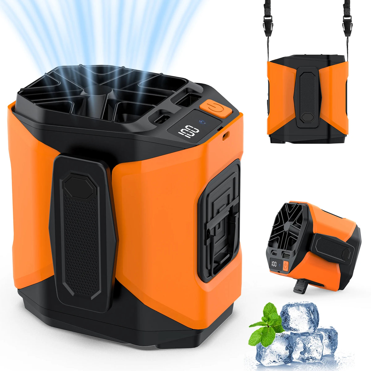 Portable Waist Fan Clip On, MAX 7H Work Time, Rechargeable Wearable Shirt Fan with Light,with Power Bank Function,16000RPM Powerful 5 Speed Belt Fans Personal Fan - Macgyverzoutpost