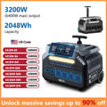 IEE 3200W Portable Power Station P3200, 2048Wh Solar Generator, 1800W AC Charging & 1000W Solar Charging, LiFePO4 Battery Generator for Home Backup, Camping, RV, Emergencies (P3200 Power Station)