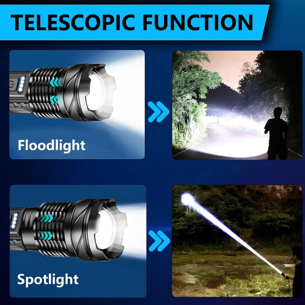 Rechargeable LED Flashlights, Super Bright Handheld Flashlight, 7 Modes with COB Work Light, Tactical Flash Light for Home or Personal use - Macgyverzoutpost