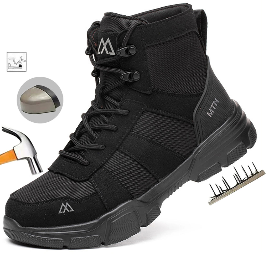 All Seasons Steel Toe Sneakers for Women Men Full Sizes Impact Resistant Steel Toe Cap Work Shoes Lightweight Comfortable Industrial Safety Shoes Wear Resistant Durable Construction Footwear