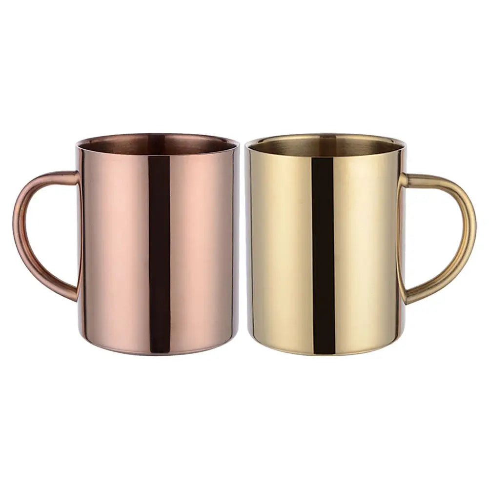 2Pcs Stainless Steel Mug Set Premium Double Walled Metal Coffee Mug for Hot Cold Drinks Home Office Cafe Camping Travel Gift