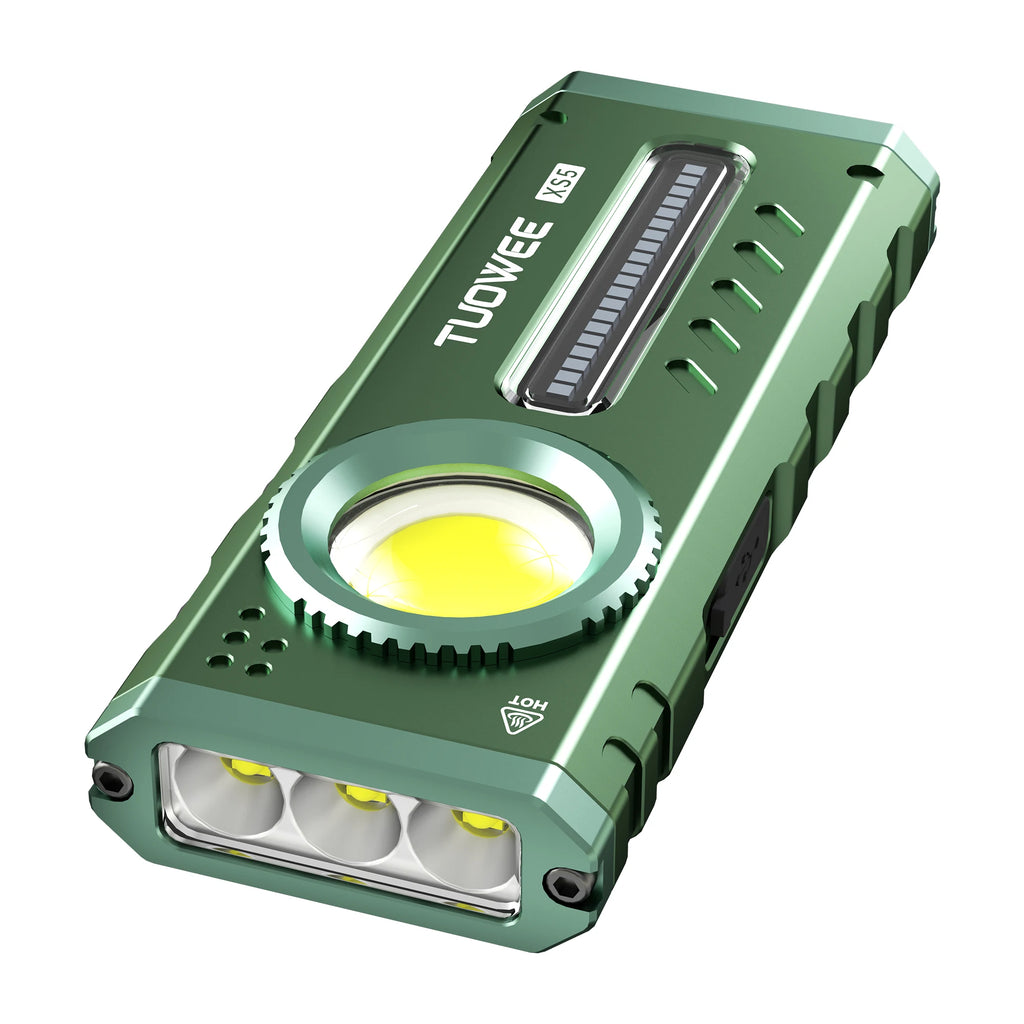 2000LM EDC Bright Flashlight, 11 Lighting Modes, RGB Color Light & Red Light, Magnetic Base, Pocket Clip, Stepless Dimming, Portable Torch