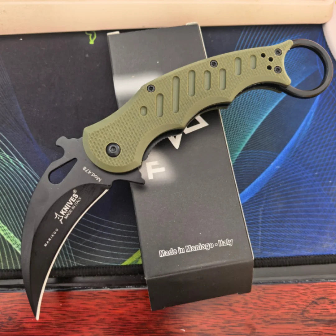 Factory Direct Portable Tactical Karambit Knife with High-Grade Nylon Fiber Handle US Stock Multi-Purpose Outdoor Knife OEM Custom Available Fast Delivery Ideal Holiday Present
