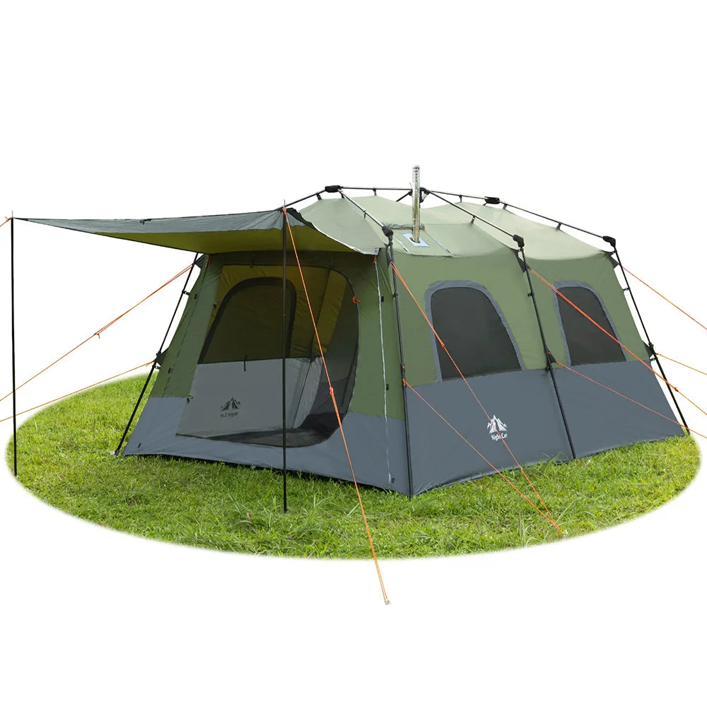 Night Cat 8 Persons Camping Tent: Large Waterproof Instant Cabin Hot Tent with Canopy and Stove Jack for Family Glamping Camping Hiking Picnic - Macgyverzoutpost