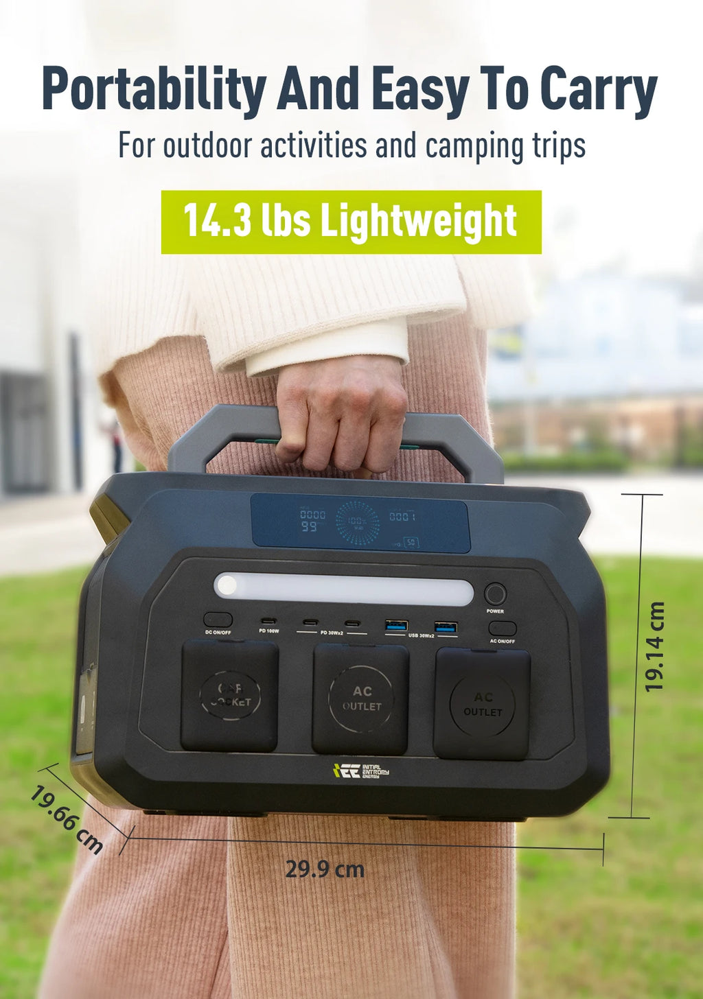 IEE 800W Portable Power Station, 512Wh LiFePO4 Generator, 1600W Peak Solar Generators, 800 Wat Power Source, 2x800W AC Outlets Lightweight & Quiet Solar Generator for Camping, Home Emergency, RV & Outdoor Travel - Macgyverzoutpost