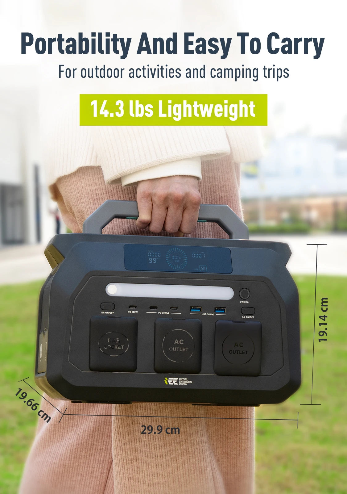 IEE 800W Portable Power Station, 512Wh LiFePO4 Generator, 1600W Peak Solar Generators, 800 Wat Power Source, 2x800W AC Outlets Lightweight & Quiet Solar Generator for Camping, Home Emergency, RV & Outdoor Travel - Macgyverzoutpost