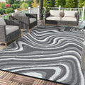 Garvee Waterproof Outdoor Rug 10x14ft Abstract Outdoor Camping Rug with Portable Bag Large Reversible Plastic Straw Foldable Lightweight