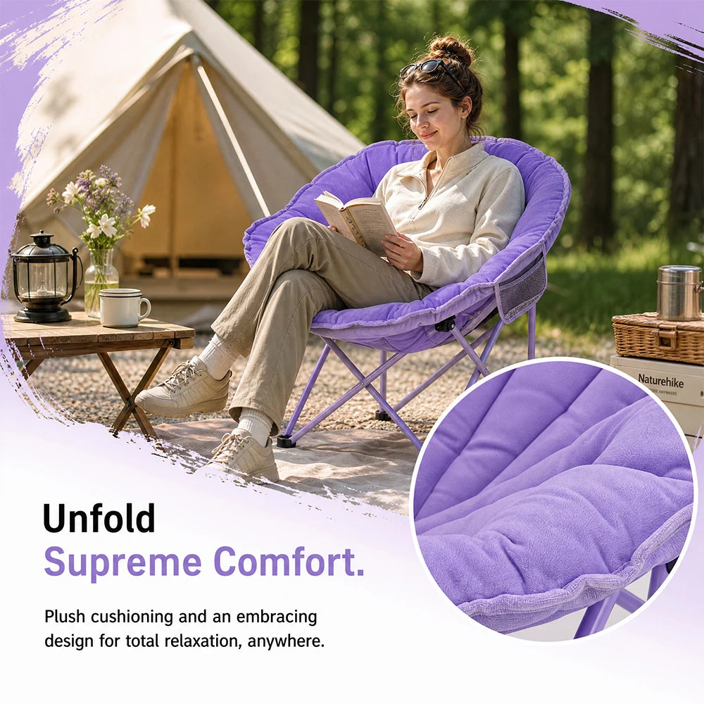 Extra Large Heavy-Duty Outdoor Camping Folding Chair with 330 Lbs Capacity Includes Storage Bag Side Net Pocket Cooler And Sport Kit