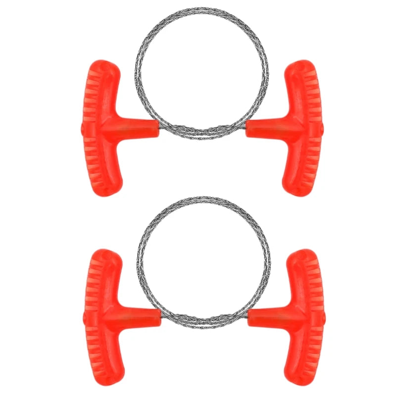 Stainless Steel Wire Saw with Handle Mini Pocket Wire Saw 70cm Cutting Cable for Gardening Outdoor Camping Emergency Survival