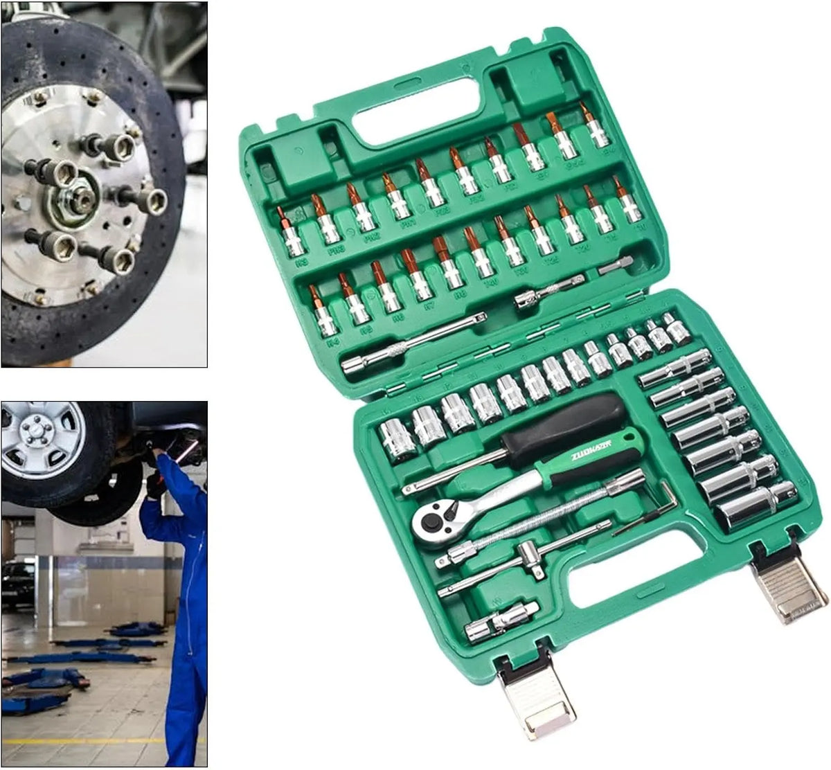 46/53Pcs Socket Wrench Set Auto Repair Mechanics Tools Household Garage Hand Drive Socket Tool Kit