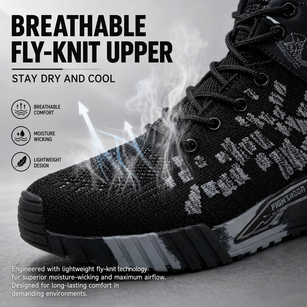 Breathable Camo Men Indestructible Steel Toe Construction Work Boots Anti-smash Stab-resistant Safety Shoes Biker