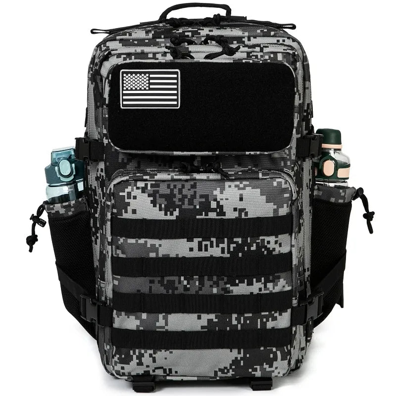 Men 45L Molle Tactical Rucksack, Outdoor Hiking Survival Backpack, EDC Gym Hunting Bag With Water Bottle Holder - Macgyverzoutpost