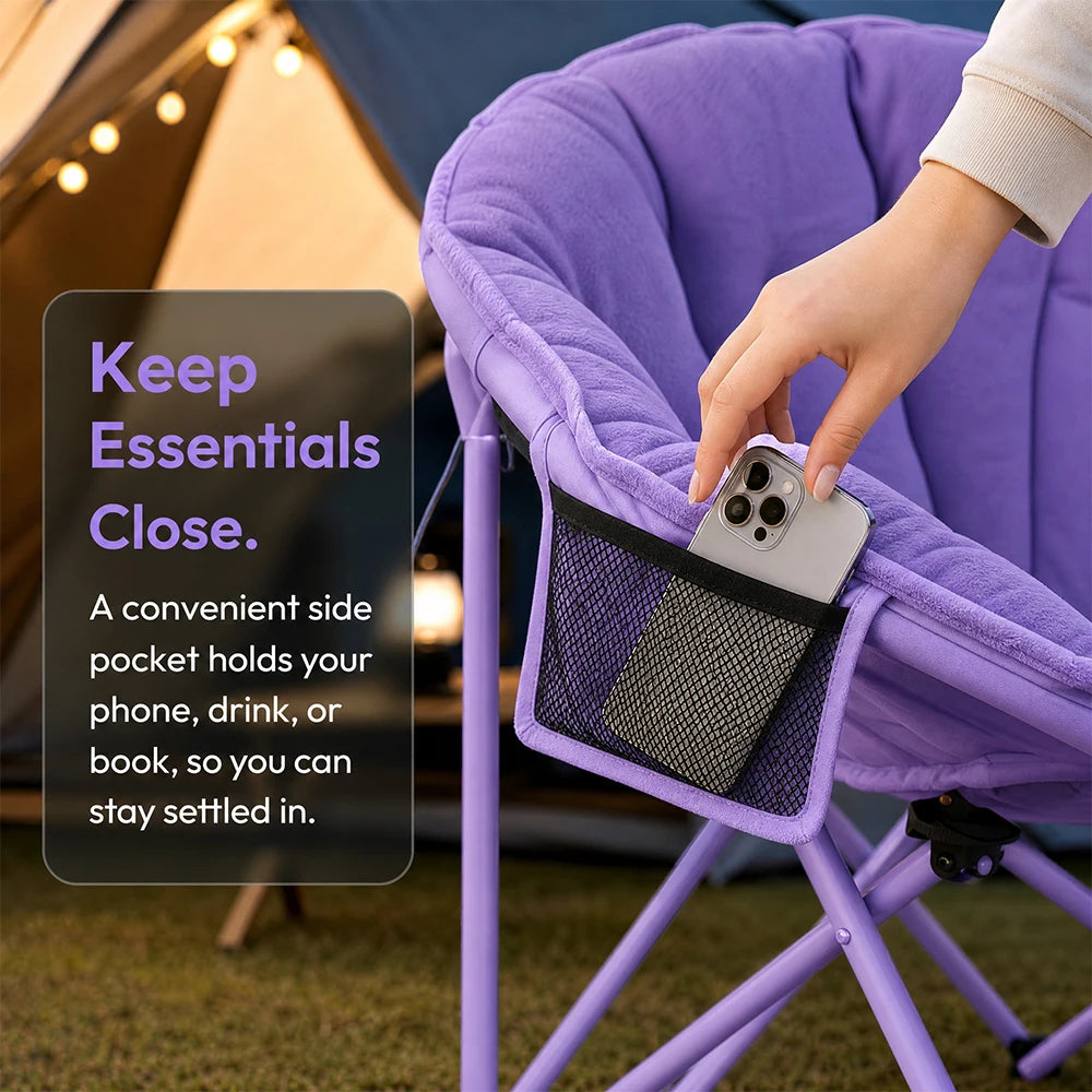 Extra Large Heavy-Duty Outdoor Camping Folding Chair with 330 Lbs Capacity Includes Storage Bag Side Net Pocket Cooler And Sport Kit
