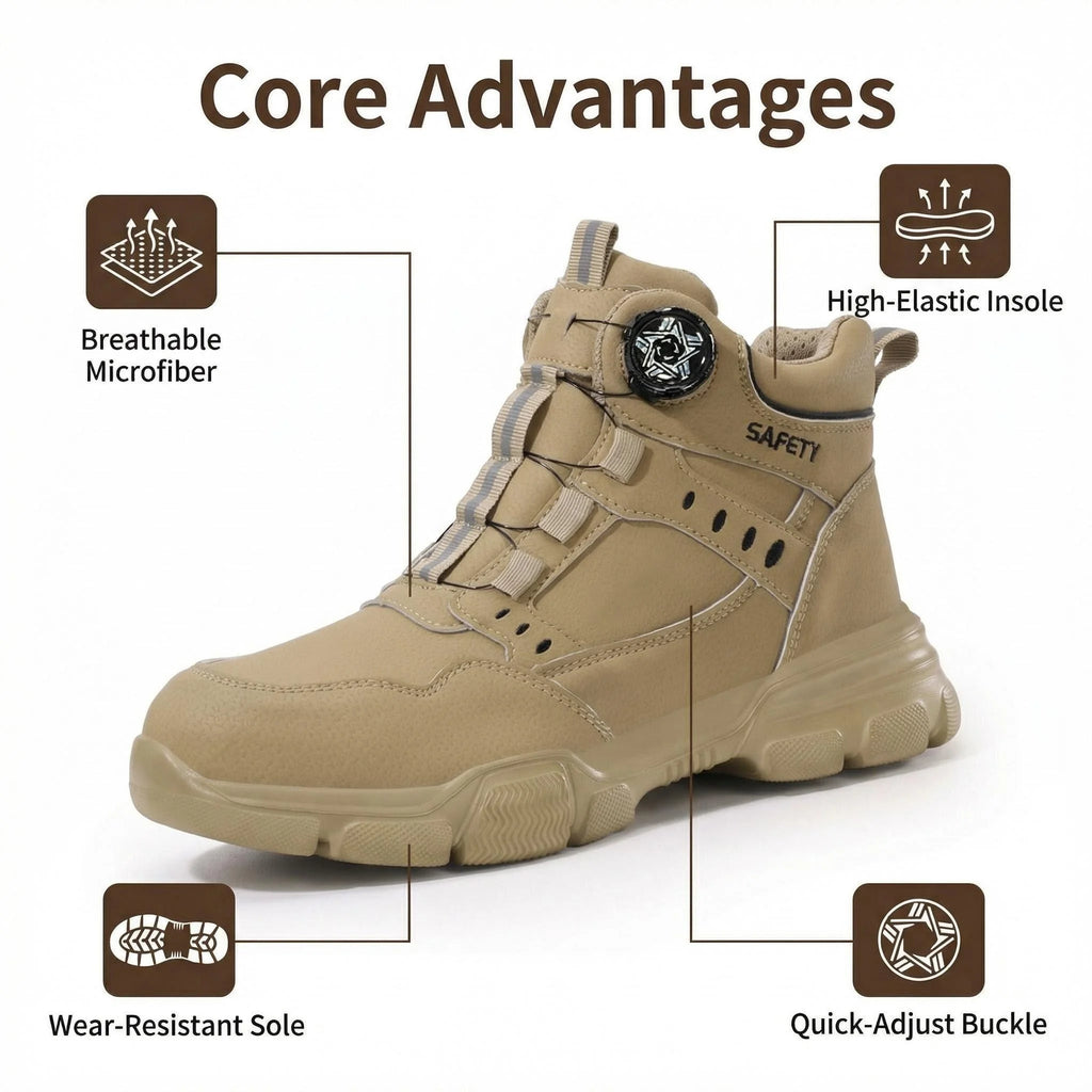 All Season Industrial Safety Shoes for Men Women Steel Toe Sneakers with Impact Resistant Steel Toe Cap Lightweight Comfortable Design for Construction Work, Wear Resistant Durable