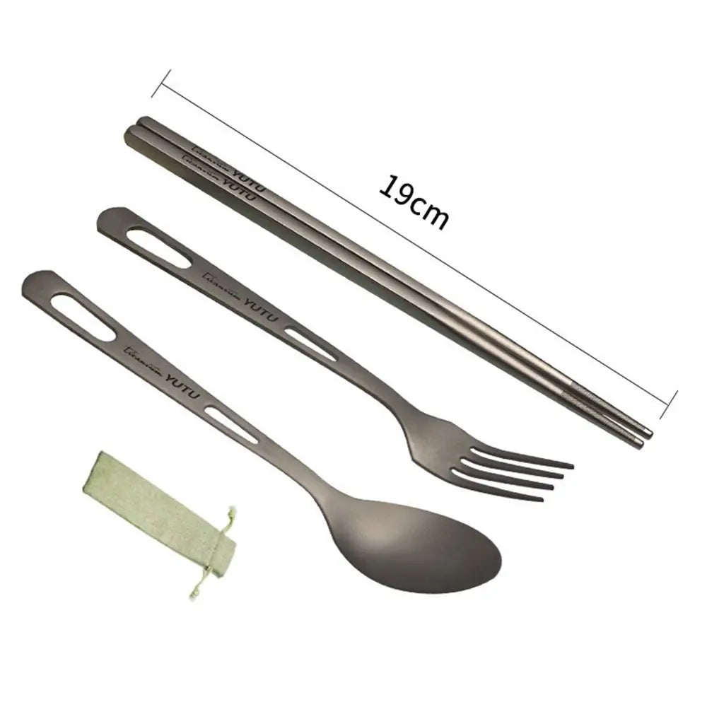 Portable Outdoor Dinnerware Sets Ultralight Travelling Knife Fork Spoon Chopstick Titanium Tableware Flatware Set Camping - Macgyverzoutpost