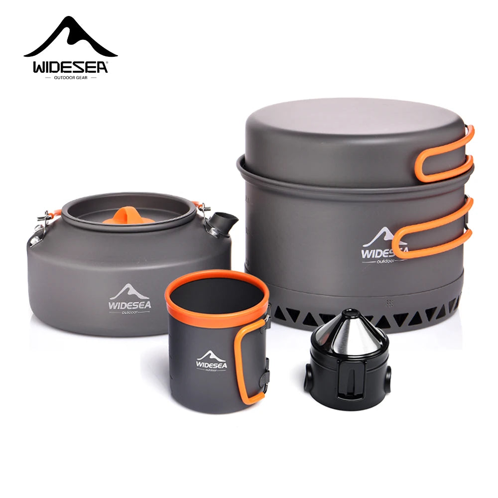 Camping Tableware Outdoor Cookware Set Pots Tourist Kettle Coffee Cup Kitchen Equipment Gear Utensils Hiking Picnic Travel