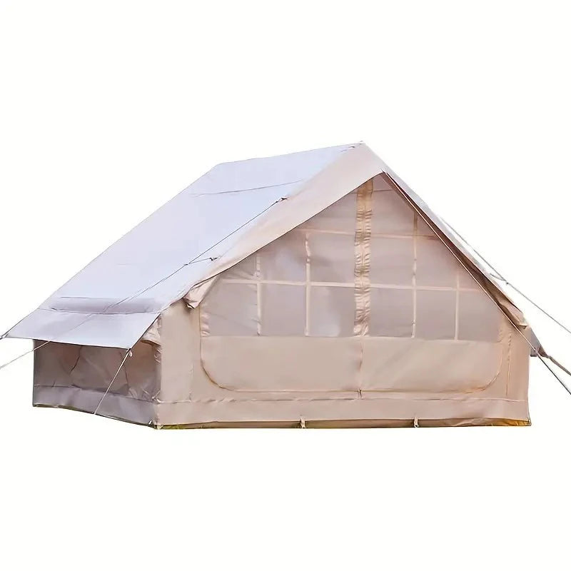 PAKICETUS Large Luxury Inflatable Glamping Tent with Manual Hand Pump, Easy Setup 4 Season Anti-Snow Spacious Family Shelter, Weatherproof Air Tent - Macgyverzoutpost