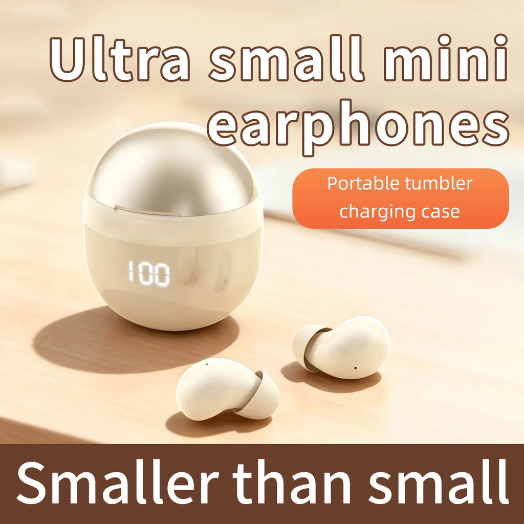 Small Wireless Bluetooth Headphones, Side Sleeping Not Pressing Ear And Sports Invisible In Ear Noise Cancelling, Low Latency, Long Battery Life HiFi Bass 6D Sound Effect Sleep Earbuds For Android IOS