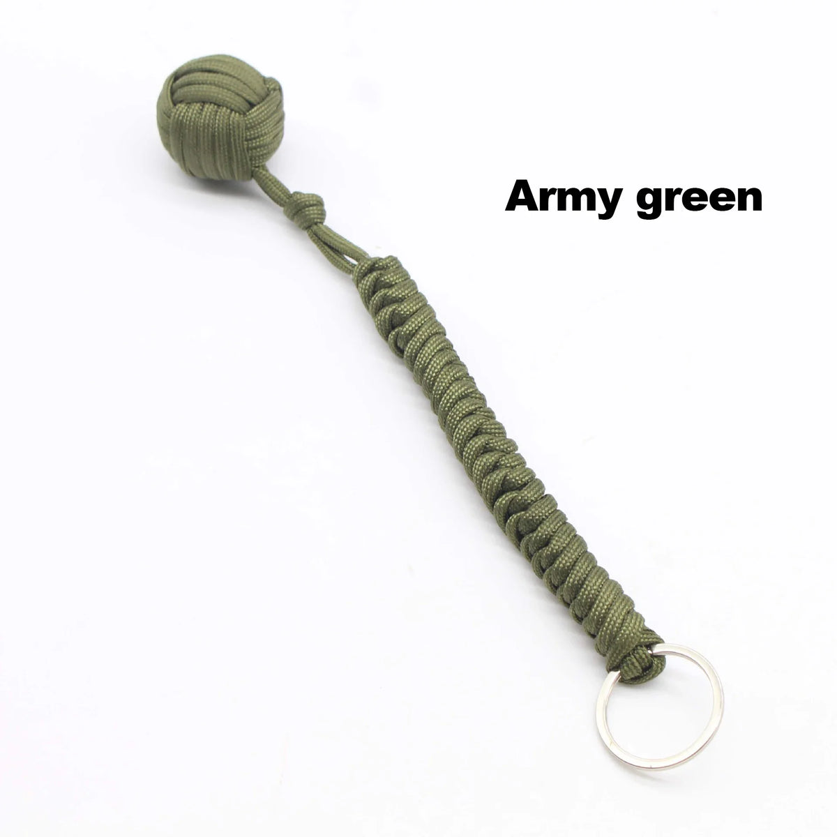 Outdoor Security Protection Black Monkey Fist Steel Ball for  Self Defense Lanyard Survival Key Chain